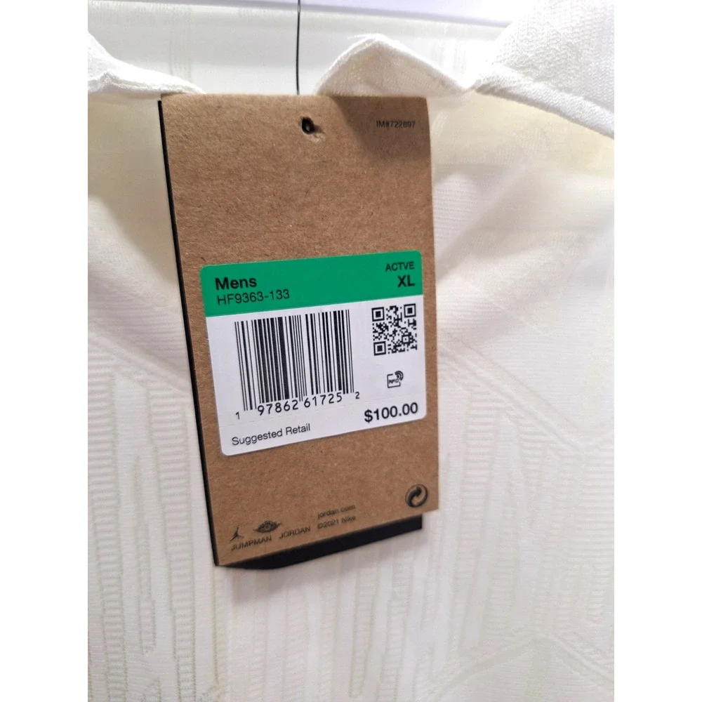 Jordan Flight Short Sleeve Knit Button Down White HF9363 133 size XL